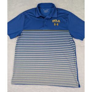 Under Armour UCLA Bruins Polo Shirt Men's L Blue Striped The Playoff Polo NCAA